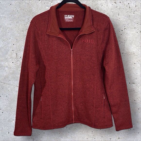KUIU Womens Base Camp High Loft Sweater Fleece Jacket Full Zip Red XL Gorpcore - Picture 1 of 8